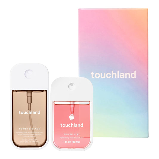 Touchland SWEET RUSH Body and Hand Mist Essentials (Vanilla Velvet Body & Hair Fragrance Mist, 2 FL. OZ. + Wild Watermelon Power Mist Hydrating Hand Sanitizer Spray 1 FL. OZ.), Travel Size Set