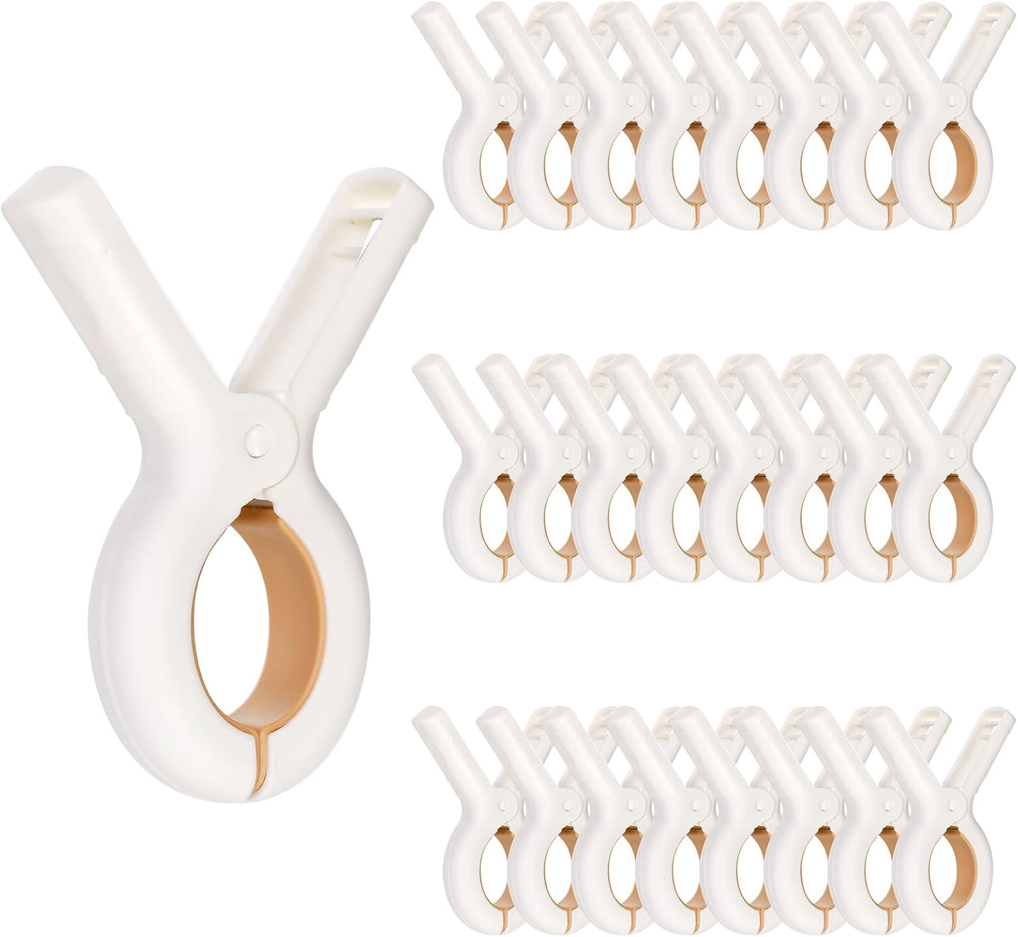 Frcctre 30 Pack Beach Towel Clips, Heavy-Duty Plastic Clothes Pins Quilt Drying Clips, Windproof Strong Grip Plastic Clothespins for Beach Towels, Blankets, Dry on Clothesline and Hanging Rack