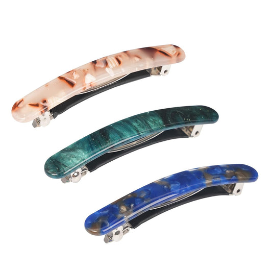 3PCS Hair Barrette for Women, French Hair Barrette Tortoise Shell, Automatic Hair Clips for Thick Medium Volume Hair, Hair Pin Retro Hair Clasp