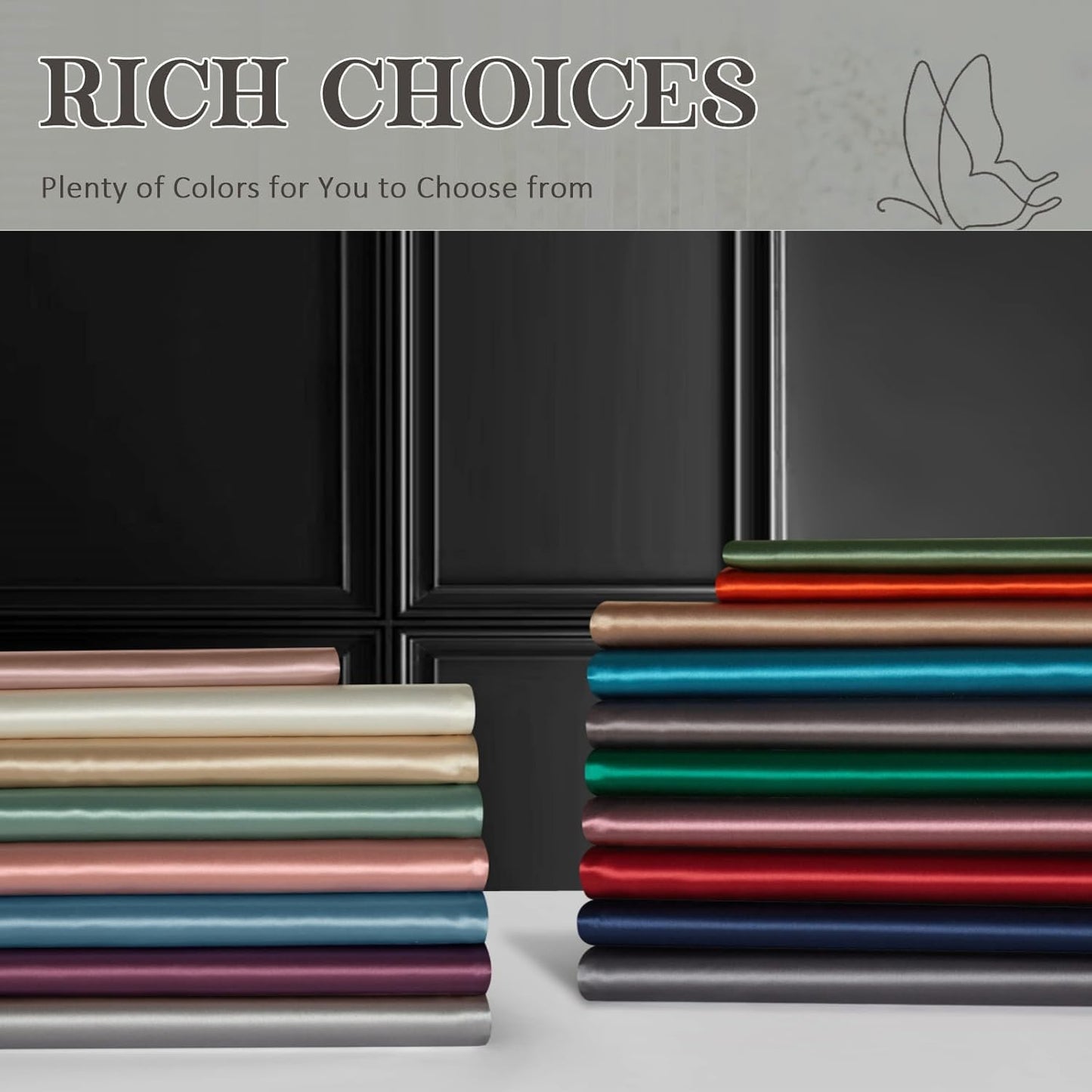 Juwenin Bedding,Super Soft and Luxury Silky Satin Pillowcase (Silky Satin Pillow Case for Hair)(Silver, Body)