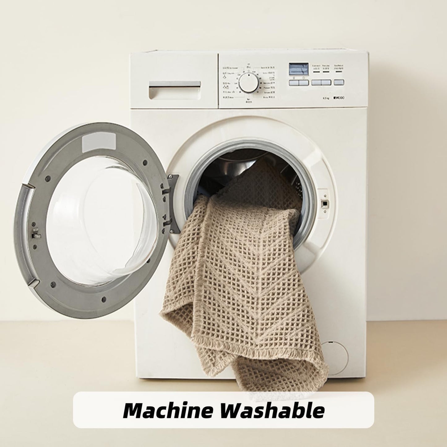 Bathroom Rugs Super Absorbent Boho Bath Mats Non Slip Washable Rugs for Bathroom Quick Dry Floor Mat, Ultra Soft Waffle Bath Mat,Brown,17"*24"