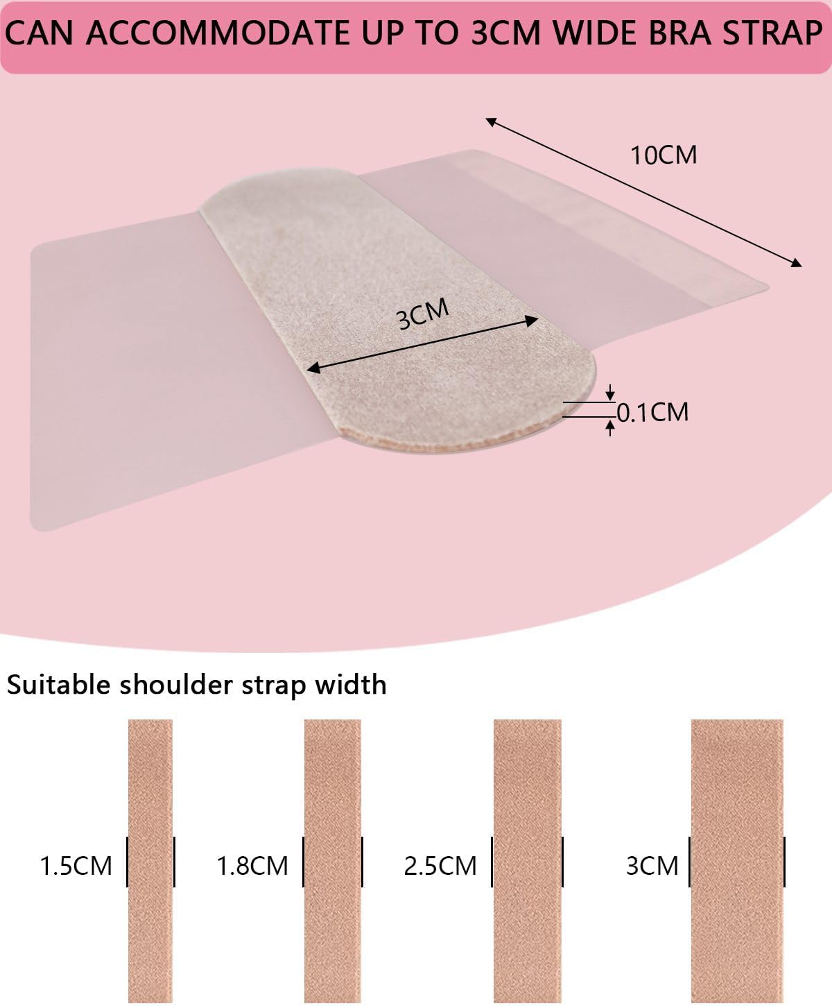 Bra Strap Cushion - Disposable Shoulder Pad Covers for Women to Relieve Pain from Tight Bras | Summer Lightweight and Sweat Absorbing Design (Nude 10P)