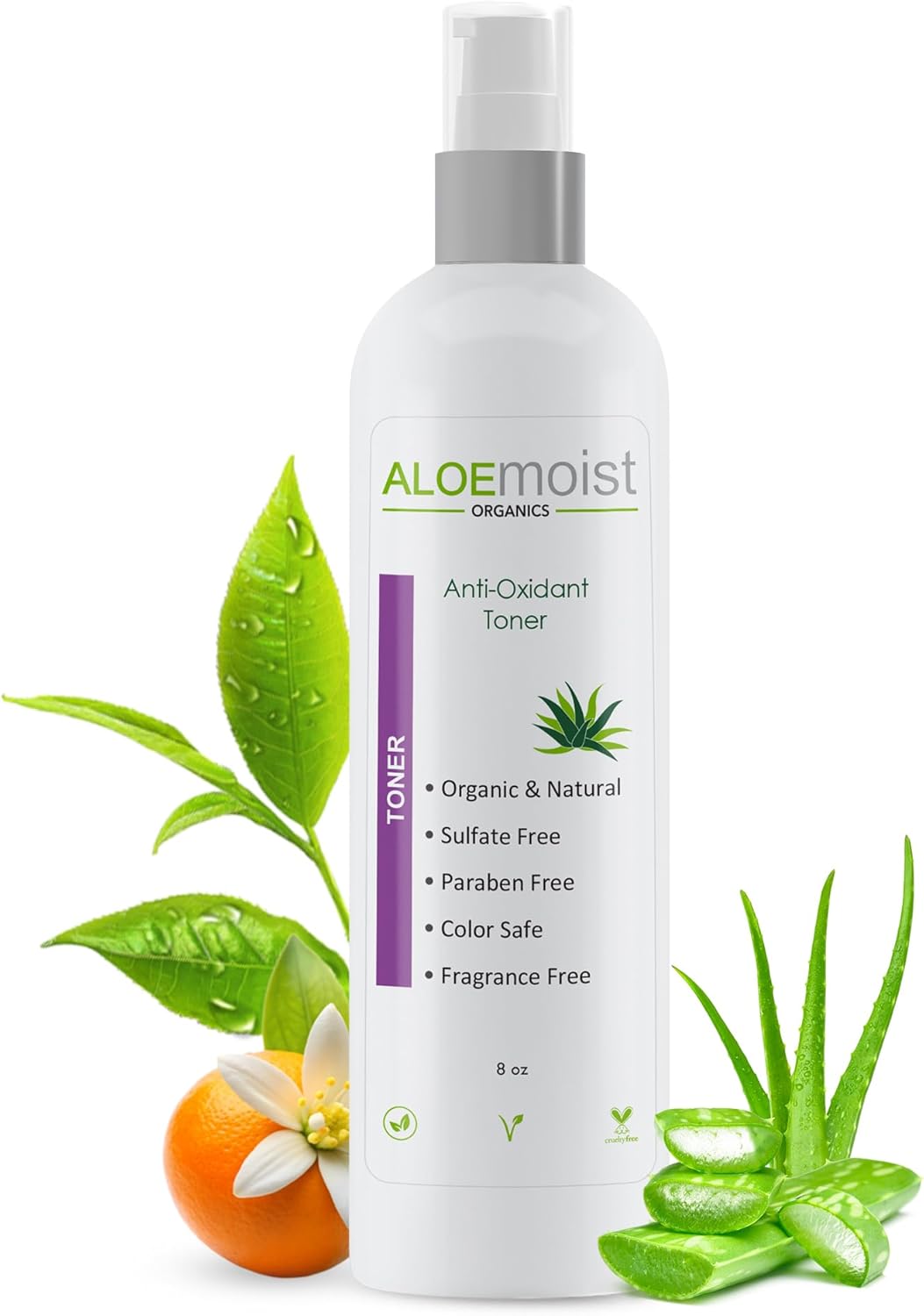 Aloe Vera Toner for Sensitive Skin: Hydrating Facial Toner for Women Anti Aging Dry, Oily & Acne Prone Skin with Soothing Aloe Vera, Pore Minimizing Witch Hazel, pH Balancing Antioxidant Green Tea 8oz