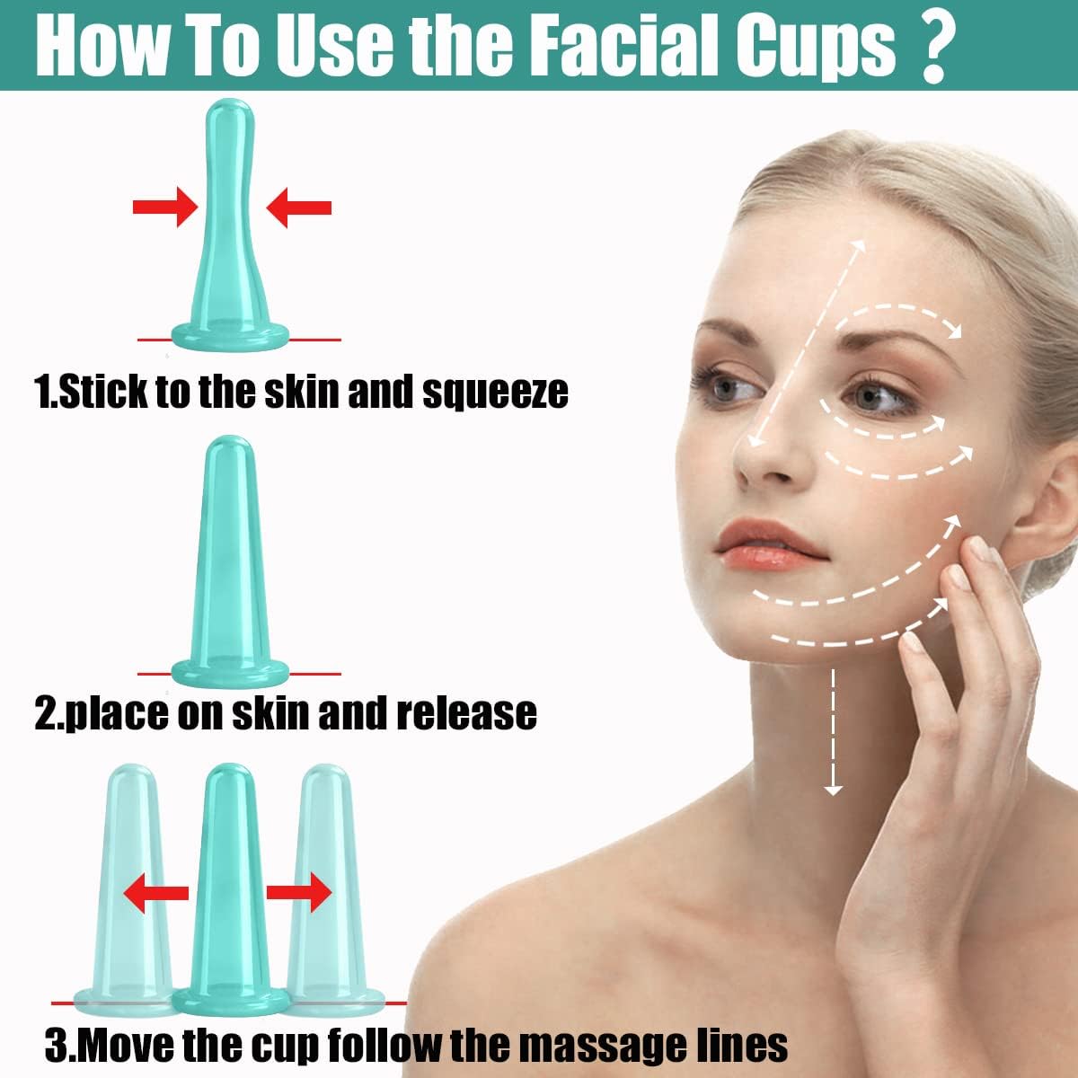 Silicone Cupping Therapy Set - Facial Cupping Set - Cellulite Cup -Face and Body Cupping Massager - Vacuum Suction Cups - Cellulite Remover Muscle Relaxation Home Use 7PACK