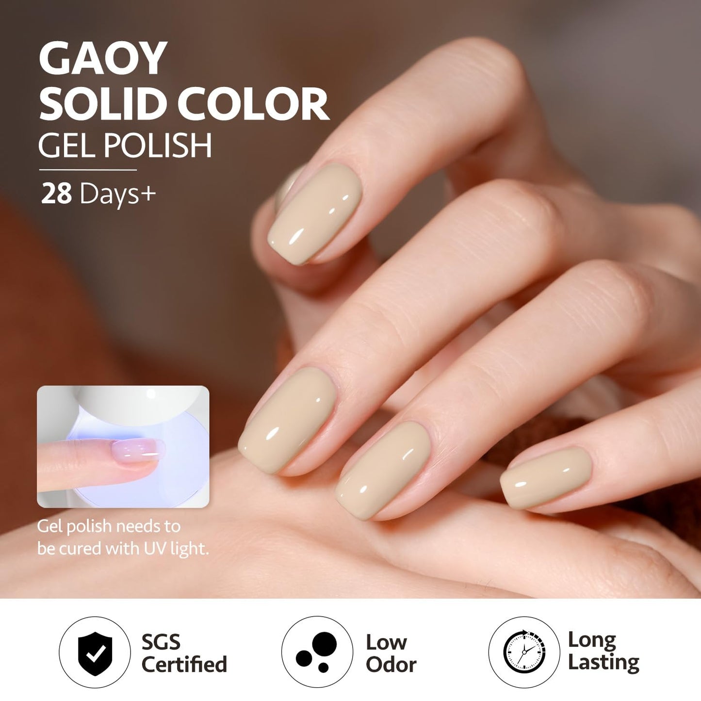GAOY Gel Nail Polish, Red Brown Nude White Gel Polish Kit for Salon Manicure and Nail Art DIY at Home