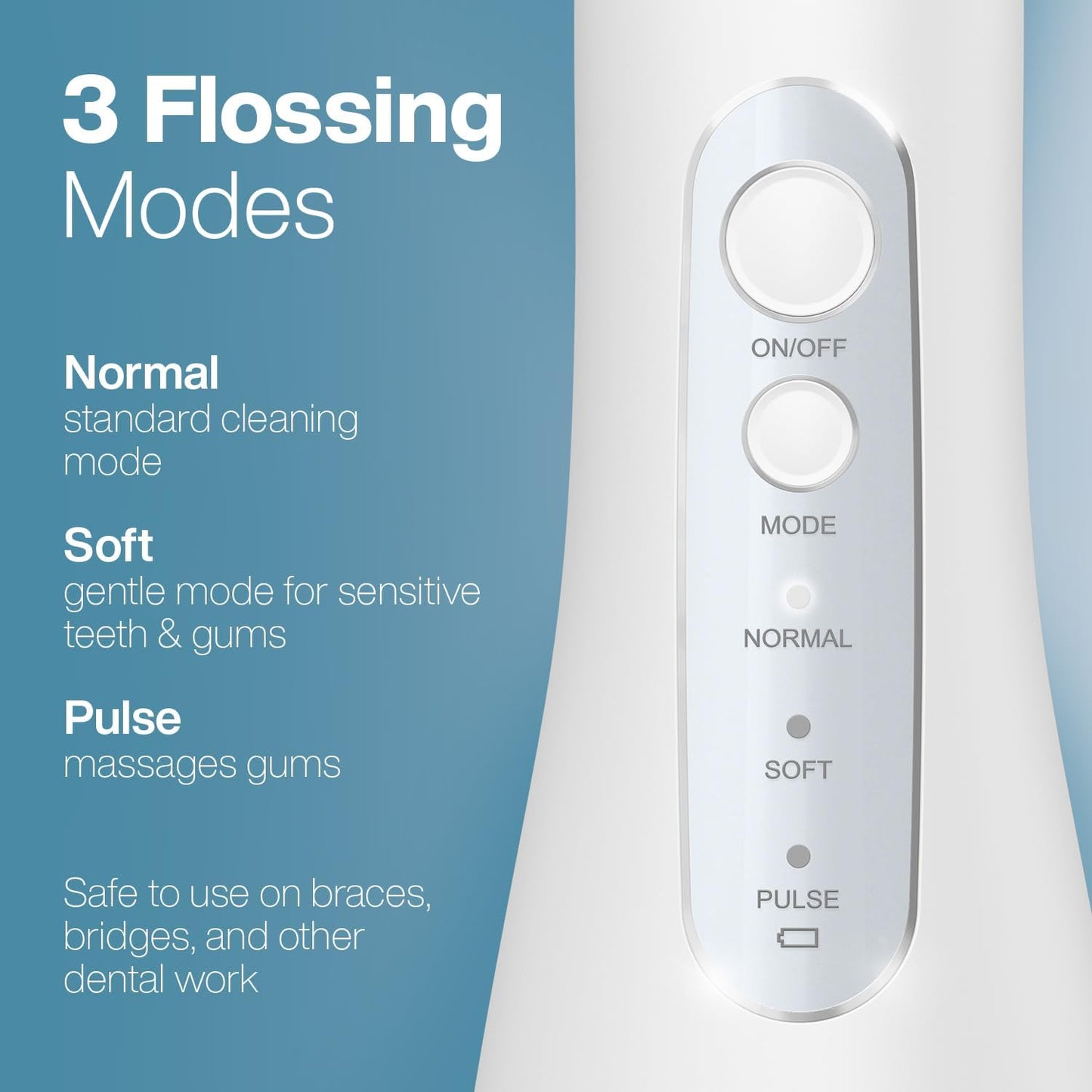 AquaSonic Aqua Flosser PRO - Rechargeable Cordless Water Flosser for Teeth, Gums & Tongue - Modern Design, 300ml Large Tank, 6 Jet Tips with Deluxe Tongue Nozzle, 3 Modes, Waterproof Optic White