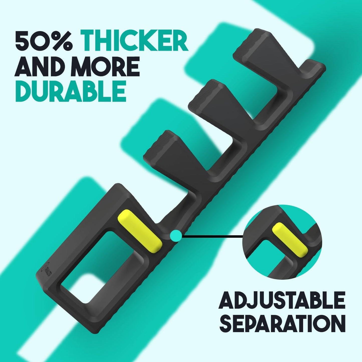 APEX Adjustable Toe Separators - Over 50% Thicker & More Durable - Doctor Recommended - Stretches to Fit - 4 Pack Adjustable Bundle (1 Pair Size S/M & 1 Pair Size Large) (black)