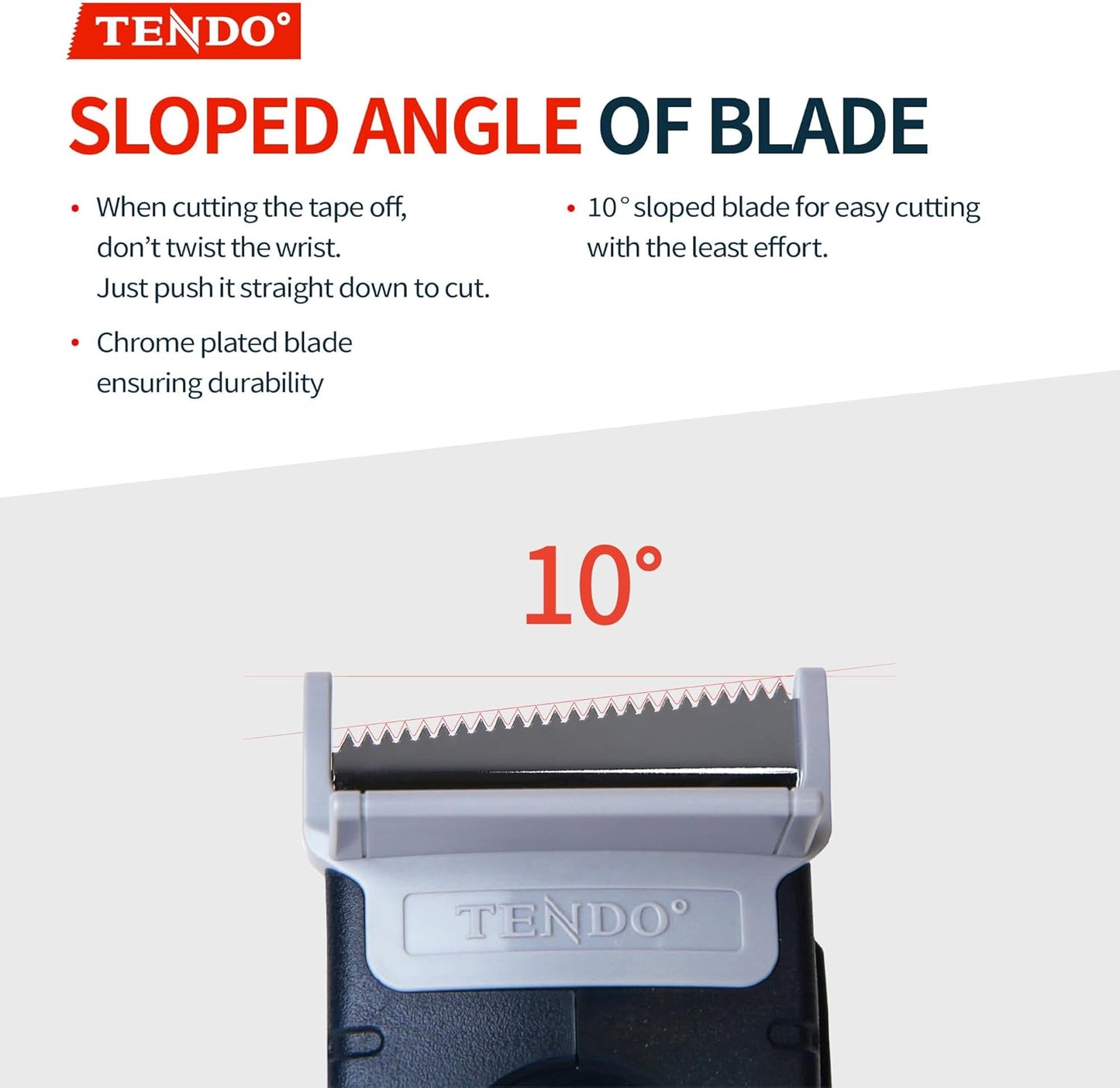 TENDO° SY-223 Tape Label Dispenser: Ergonomic, Economic, Environmental Solution with 10° Sloped Blades, Compatible with 1.77-2'' Tapes