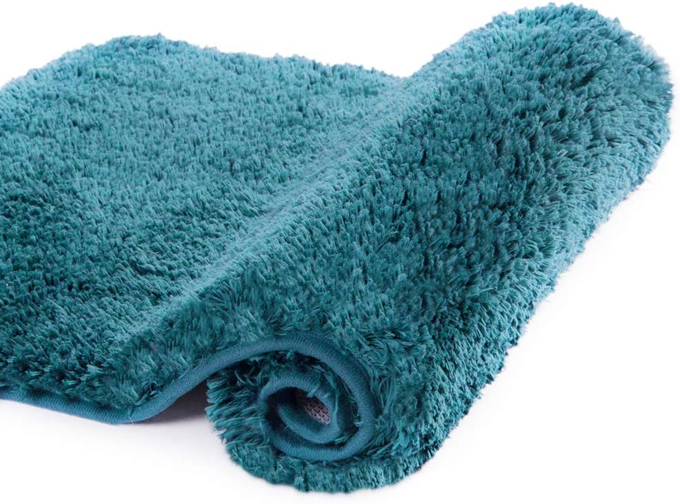 Walensee Large Bathroom Rug (24 x 36, Teal) Extra Soft and Absorbent Shaggy Bath Mat Machine Washable Microfiber Non Slip Luxury Floor Mat