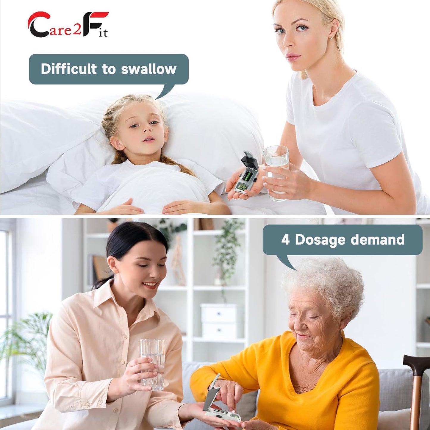 Auto Centering Pill Cutter Device, Pill Splitter Made of Aviation Aluminum Alloy with 402 Stainless Blade, Anti Cut Design,Ergonomic Operation Control,Designed in The USA (Silvery)