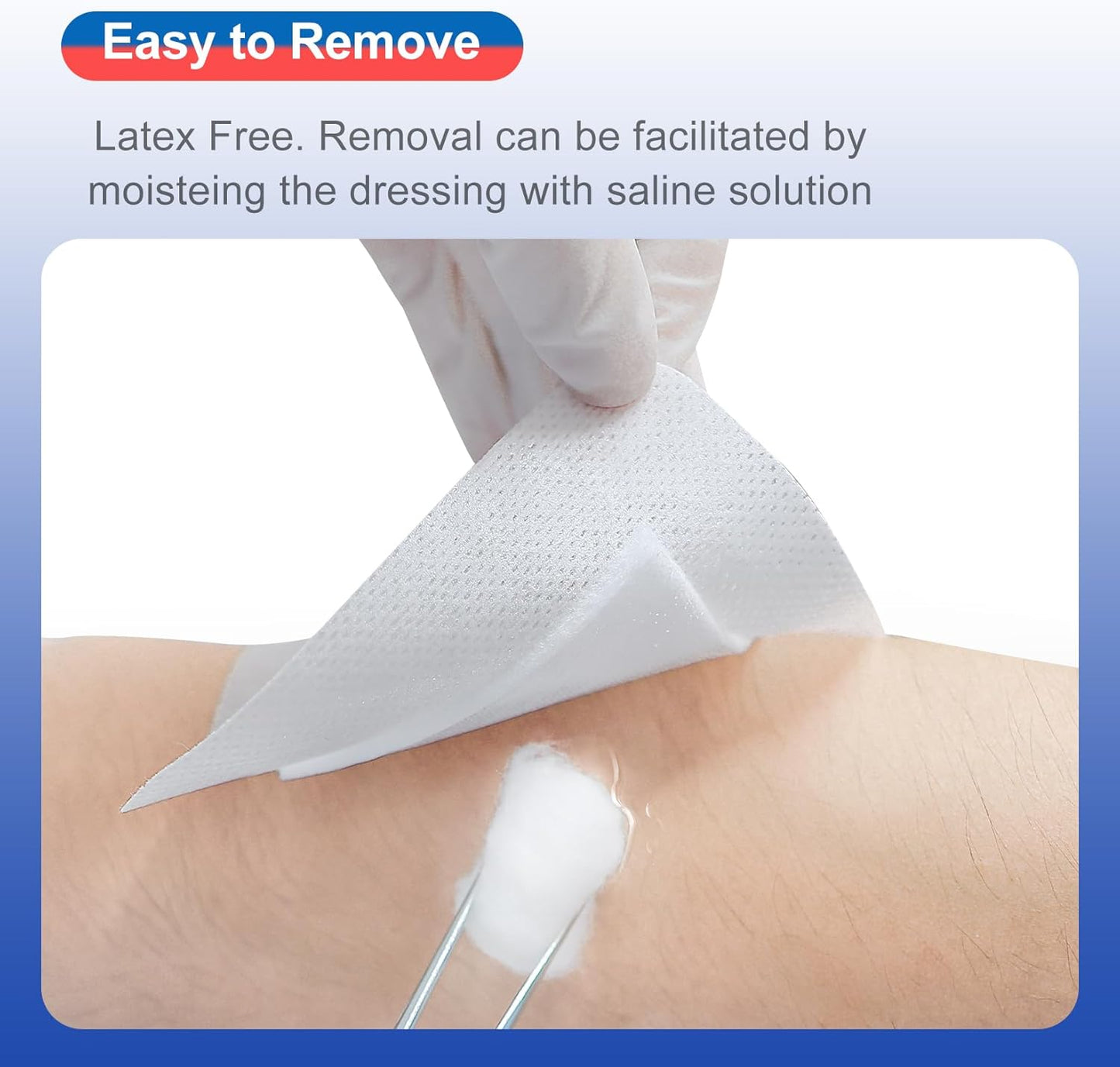 50 Count Adhesive Gauze Island Dressing 4" x 4", Water-Resistant Wound Dressing, Sterile & Absorbent Medical Grade Dressing Pad First Aid Dressing Pads