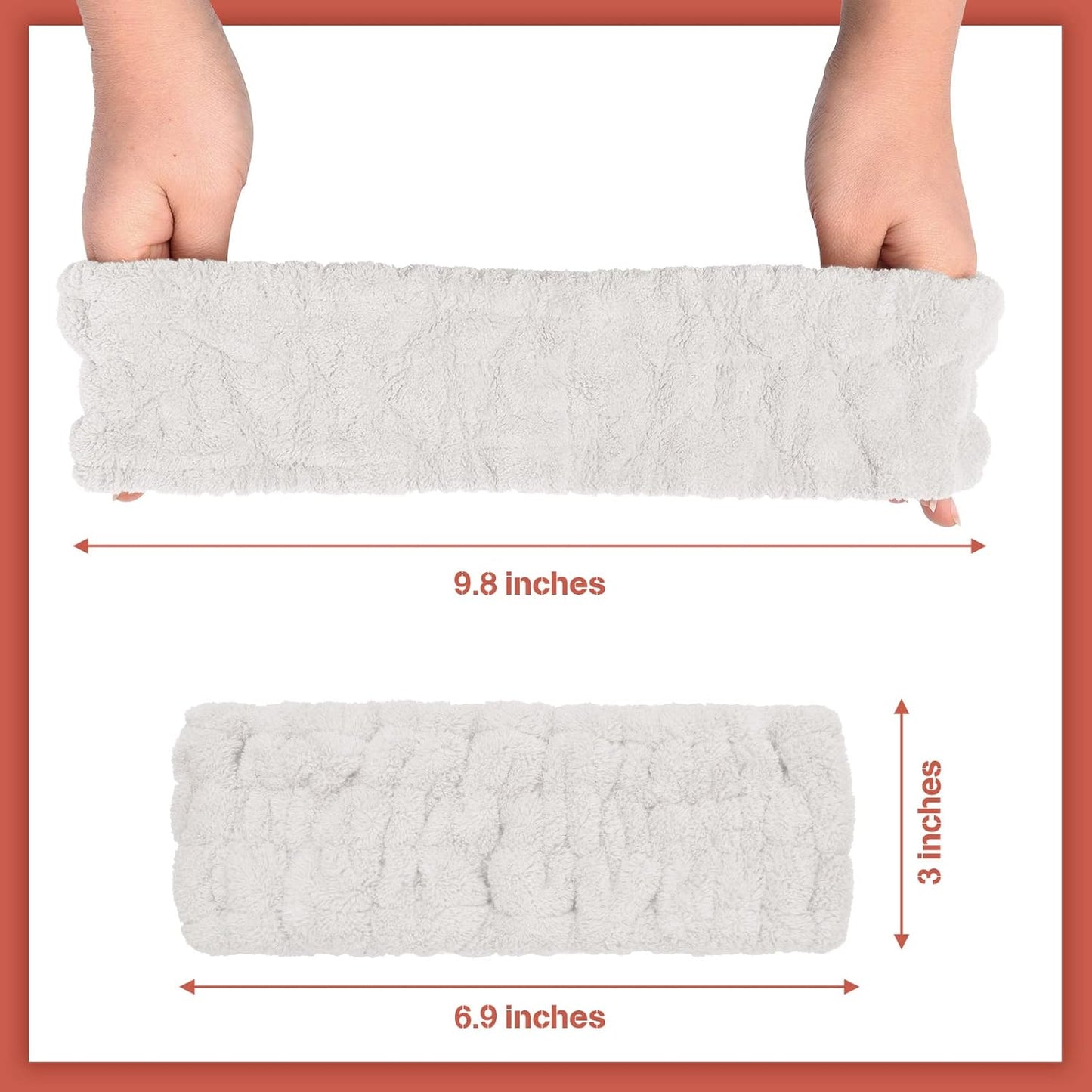 Chuangdi 3 Pieces Headband Set - Elastic Head Wrap for Makeup, Washing Face, Yoga, Sports, Shower, Women and Girls (White)