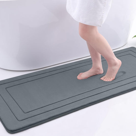 Arotive Memory Foam Bathroom Rug Mat 59x24, Ultra Soft and Absorbent Bath Mat, Machine Wash Dry, Comfortable Bath Rug Carpet for Bathroom Floor, Tub and Shower, Dark Grey