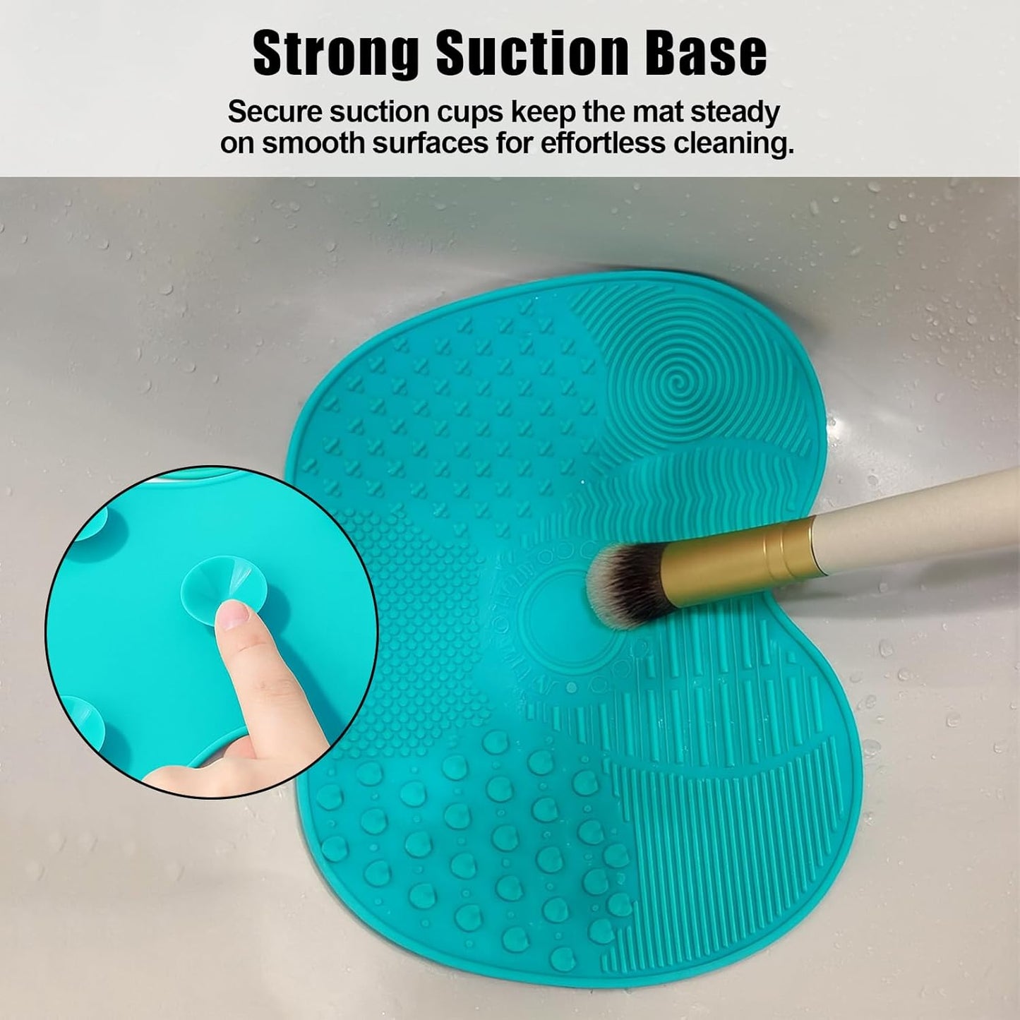 4 PCS Silicone Makeup Brush Cleaner Mat, 7 Textures Make Up Brush Cleaning Mat, Cosmetic Cleaning Pads, Portable Washing Tool with Suction Cup, Easy to Clean, Ideal for Travel and Home Use