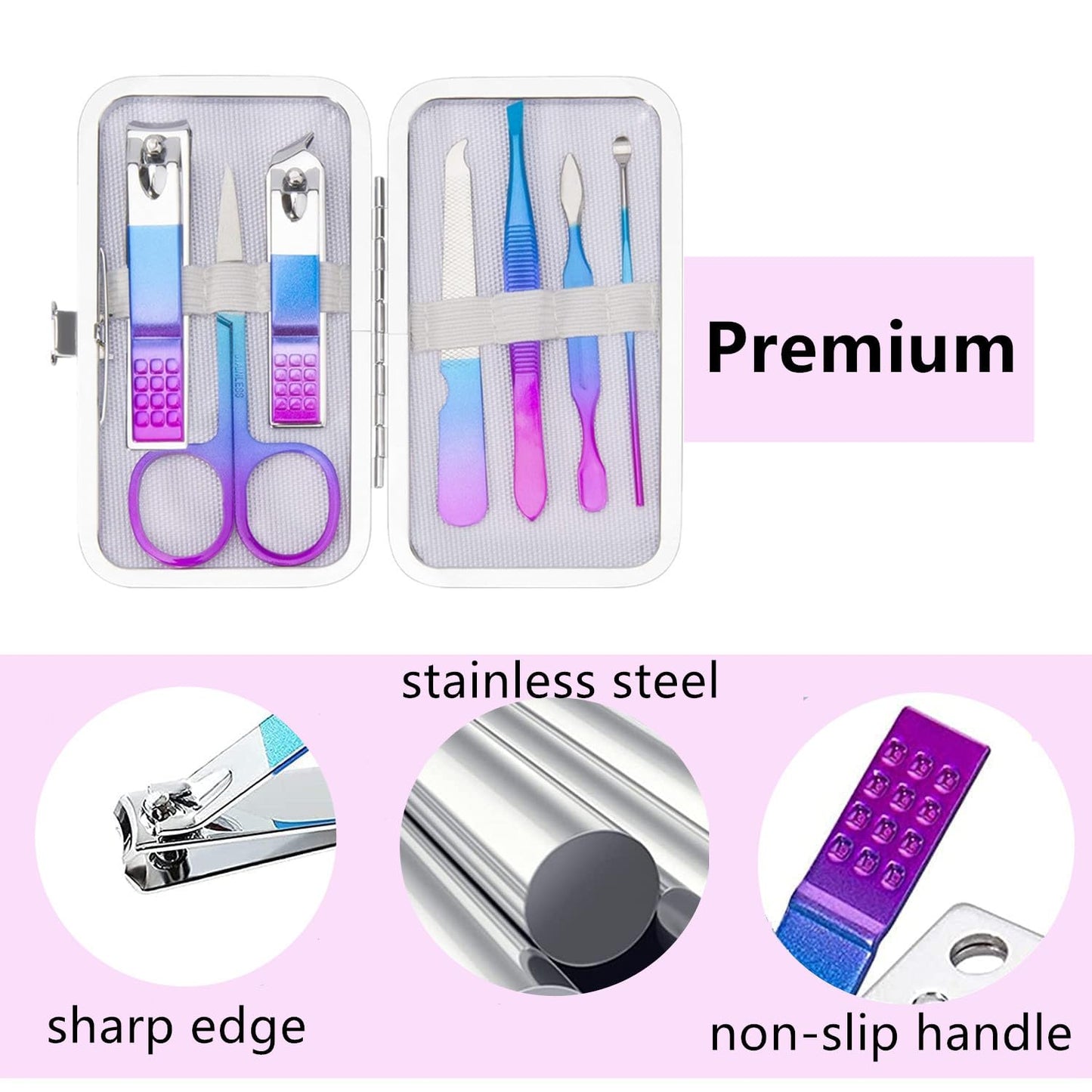 Manicure Set Nail Clipper Set Women Men Travel Nail Clipper Kit Personal Care Tools with Portable Case Manicure Tools Grooming Kit for Men Women Teens Family Friends