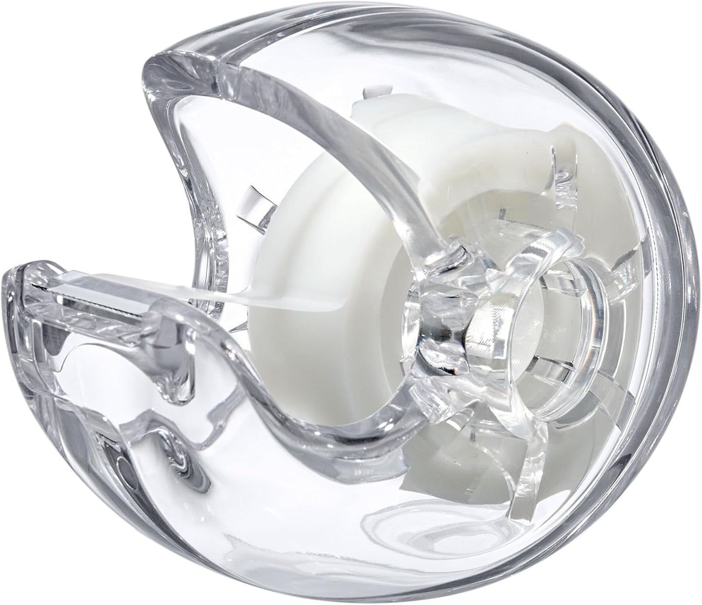 Amazing Abby - Tania - Acrylic Tape Dispenser, Plastic Label Roll Holder, Clear Sticker Organizer, Perfect Office Desktop Storage Solution for Tapes, Labels, Stickers, and More