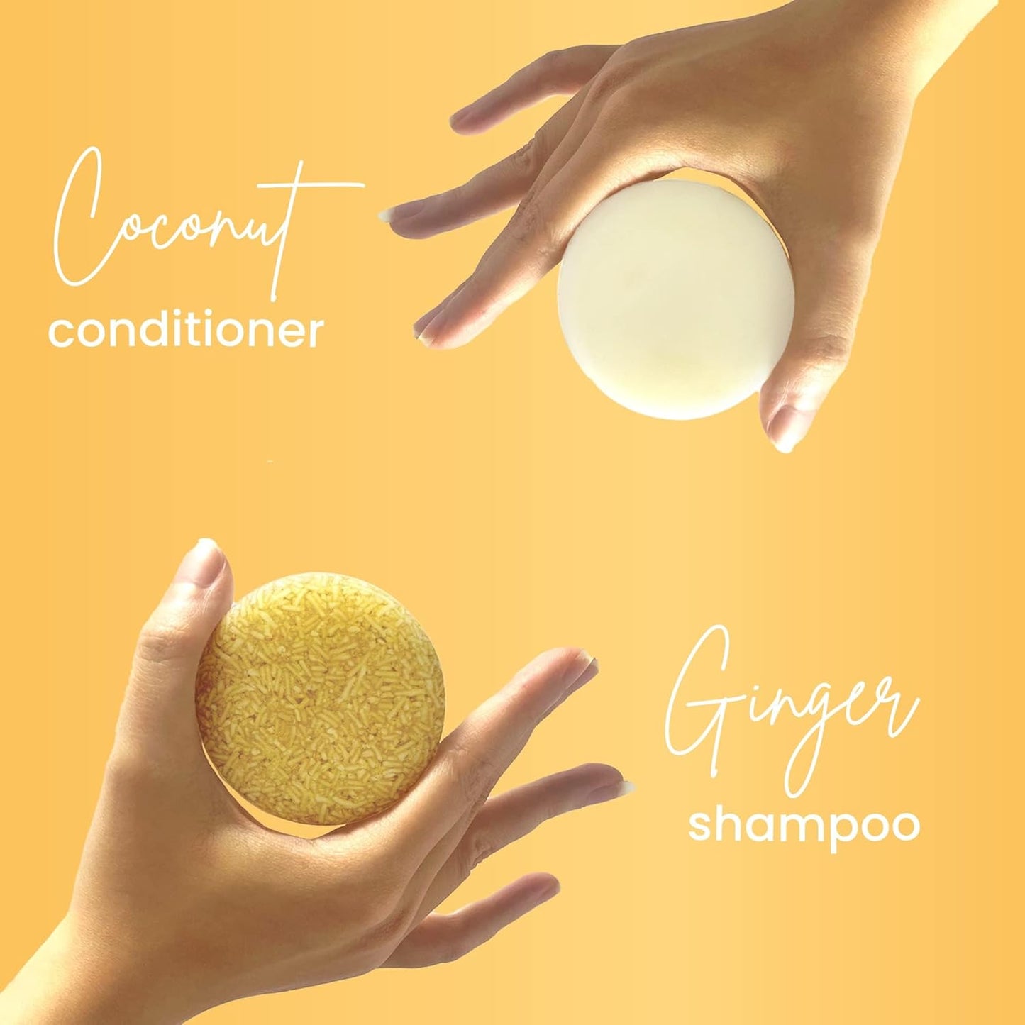 Muun Ginger Shampoo and Conditioner Bar Pack 3 - Hair Growth & Regrowth, Anti Hair Loss, Strengthen & Volumize, pH Balanced - Sulfate & Silicone Free For All Hair Type - Solid Soap for Travel