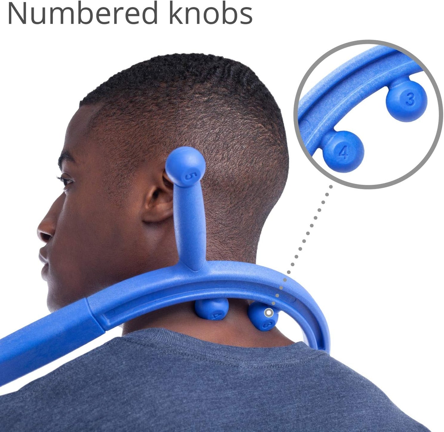 Body Back Buddy Elite Trigger Point Massage Tool, Neck and Back Massager Handheld, Manual Self Massager, Massage Cane, Muscle Knot Remover with Instructions, 2-Pack Bundle (Blue)