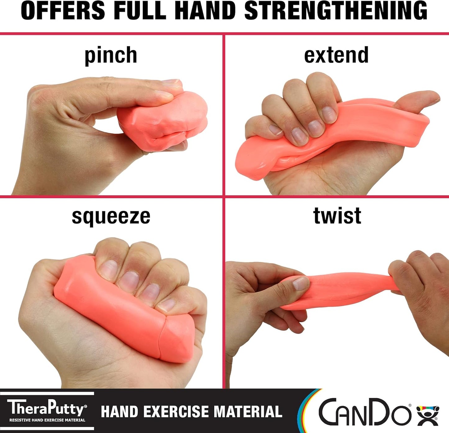 CanDo 10-0901 TheraPutty Standard Hand Exercise Putty, 2-ounce
