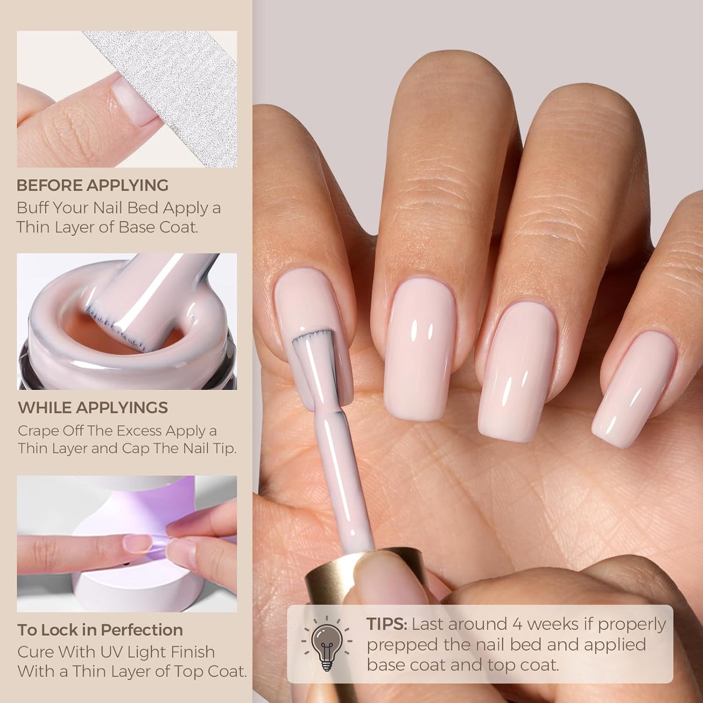 AILLSA Gel Nail Polish Nude Vanilla Tan Gel Polish Light Brown Neutral Jelly Gel Polish Natural Wheat Color Nails Soak Off U V Gel for Nail Salon at Home Fall Winter for Women 0.51 Fl Oz /GC14