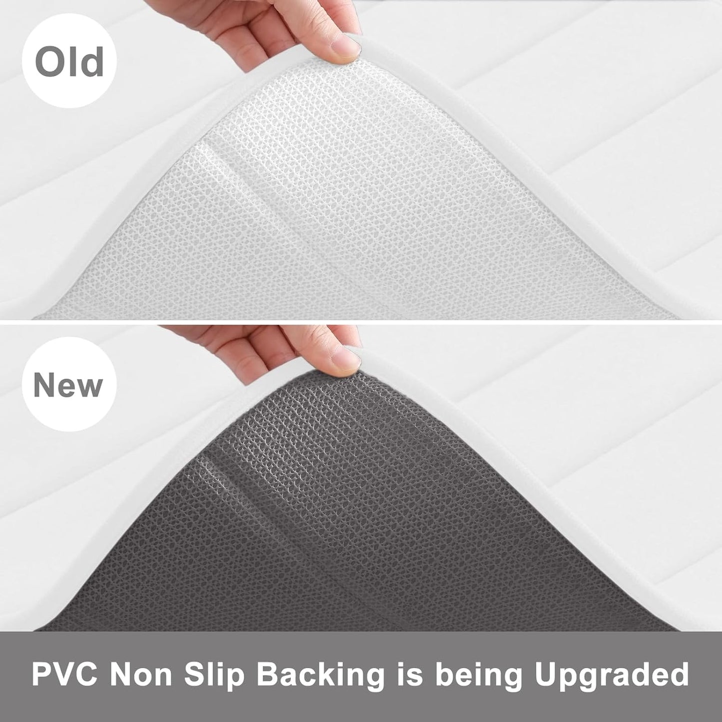 Buganda Memory Foam Bath Mat, 30" x 20", Ultra Soft and Non-Slip Bathroom Rugs, Water Absorbent and Machine Washable Bath Rug for Bathroom, Shower, and Tub, White