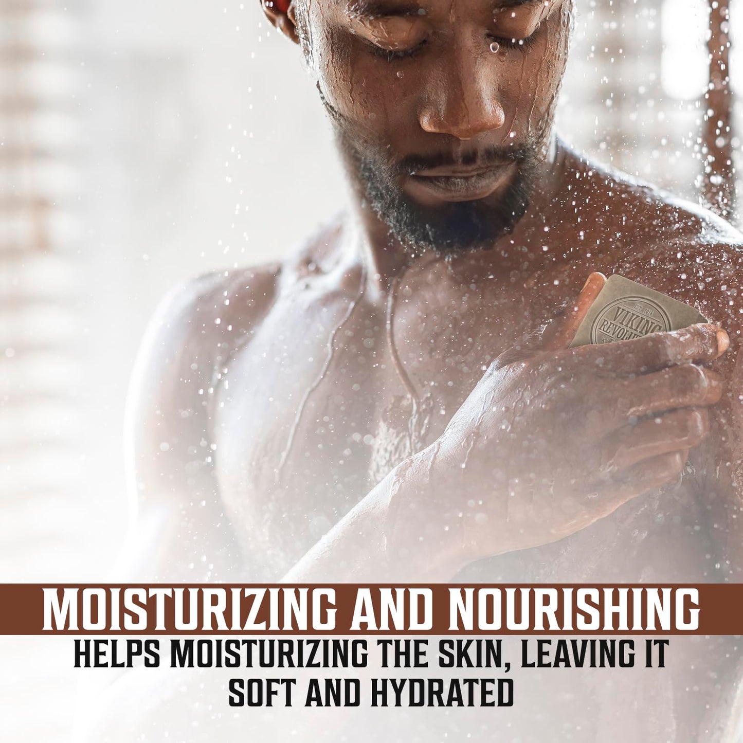 Viking Revolution Sandalwood Natural Soap for Men - Mens Soap Bar with Essential Oils Cold Pressed Bar Soap for Men - Nourishing Mens Bar Soap with Coconut Oil, Shea Oil, Almond Oil (2 Pack)