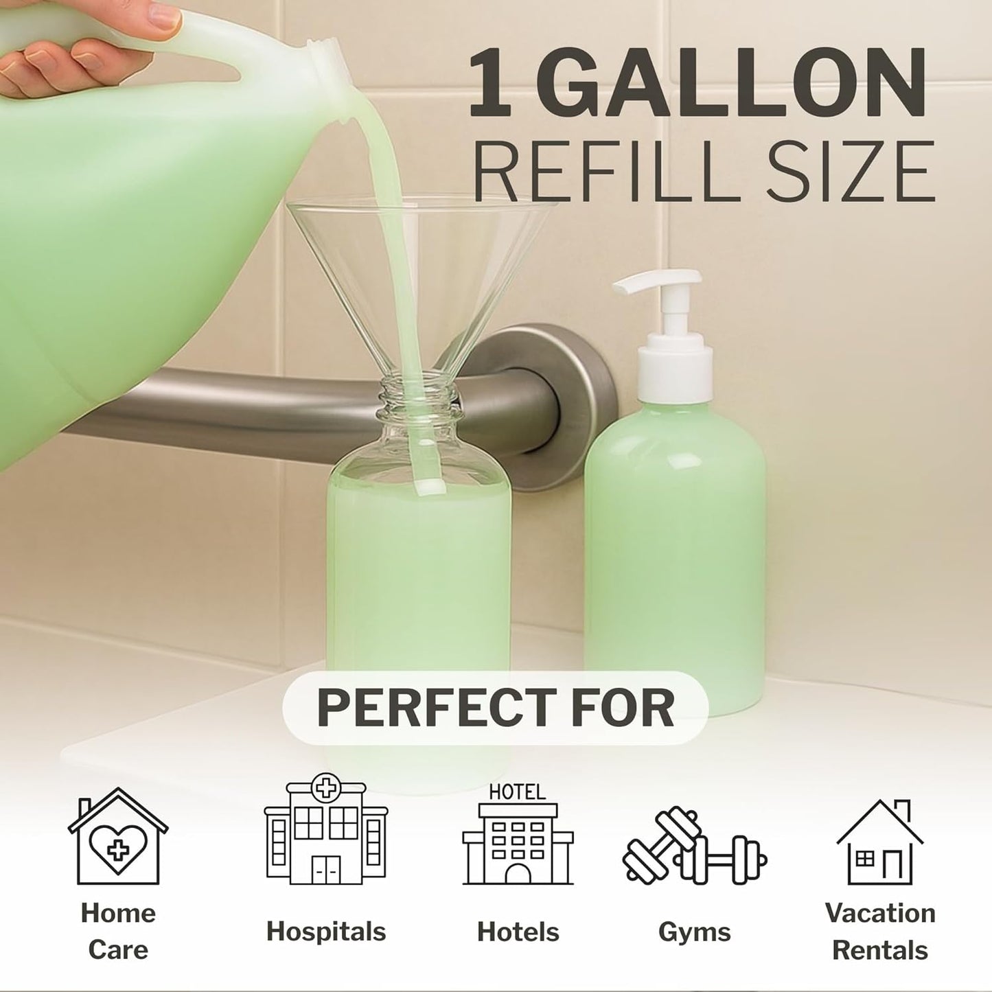 McKesson Body Wash and Shampoo - 1  Gallon Bulk Refill Full Body Wash with Aloe, Cucumber Melon Scent - Sensitive Skin & Hair 2‑in‑1