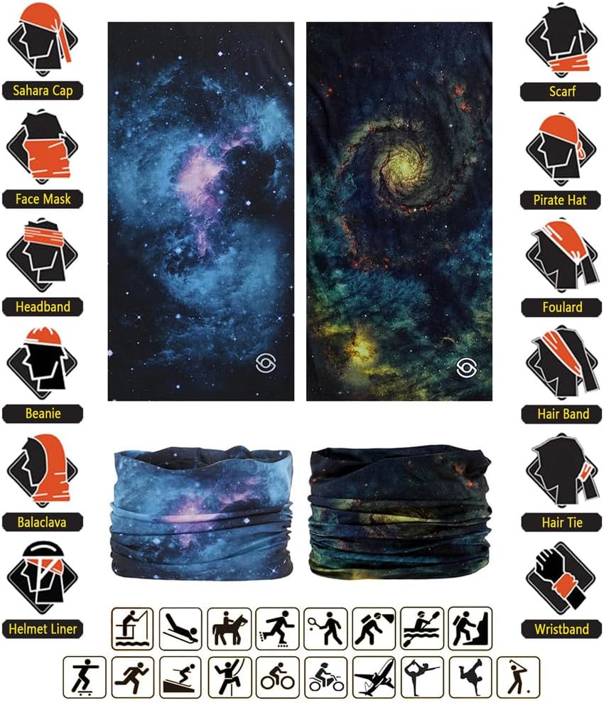 Headband Neck Gaiter Head Wrap Headwear Face Mask Magic Scarf Bandana for Men and Women