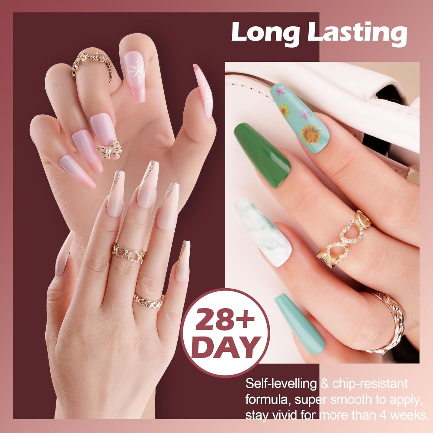 Clara Colors 32 Colors 14ml Gel Nail Polish Kit, All In One Gel Polish Set with Base Matte Glossy Top Coat Tools Nails Art Decorations Salon Gel Polish Starter Kit Full Cover Natural