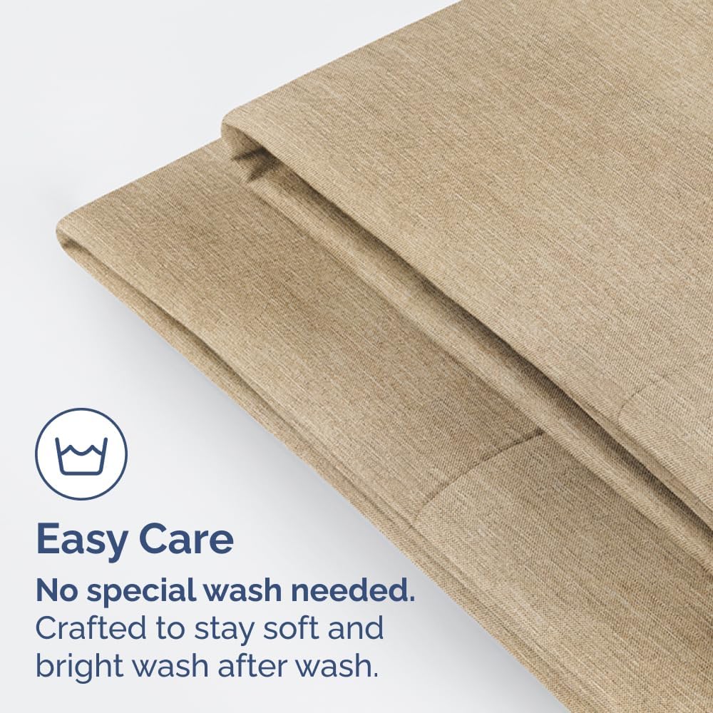 King Pillow Cases Set of 2 - Ultra Soft Hotel Quality Pillowcase Covers - Comfy, Cozy & Wrinkle Free - Shrinkage and Fade Resistant - Machine Washable Pillow Protectors - 2 Piece Set - Heathered Tan