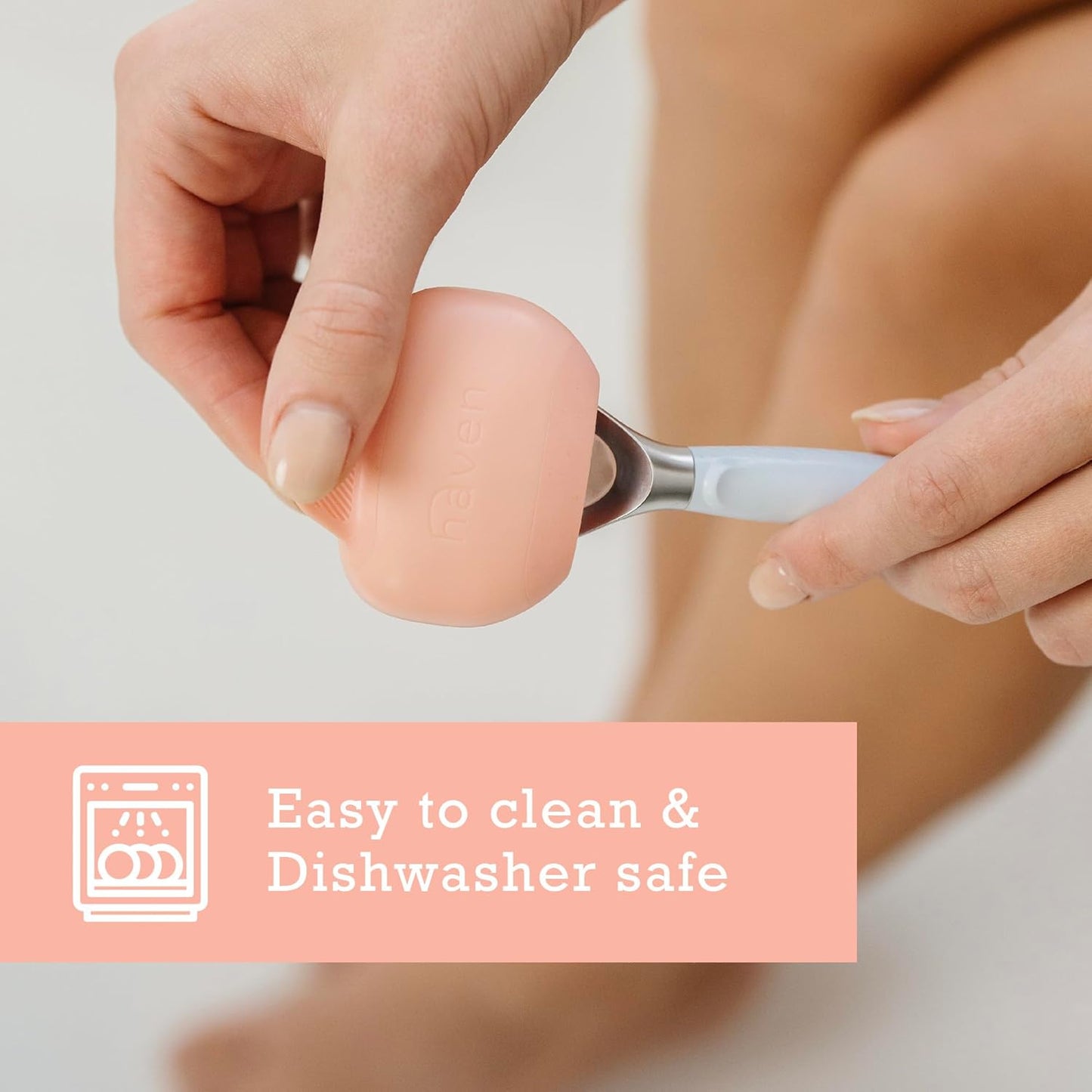 Haven Clip On Razor Protector for Men and Women - Premium Razor Covers Designed to Last - 2 pack (White and Coral)