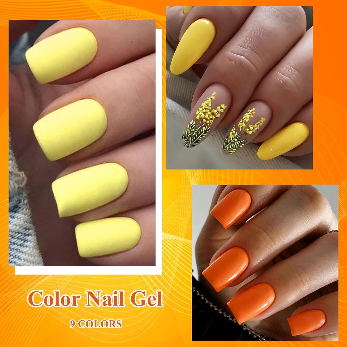 MEET ACROSS 9 Colors Gel Nail Polish + 3PCS Function Gel Nail Polish Kit,Fashion Nail Art Set Design Gifts for Women Manicure Salon (SET22, 12pcs)