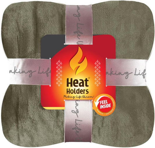 Heat Holders Personal-Sized Throw - Warm and Luxuriously Soft Fur-Like Fleece - Ideal for Bed, Sofa, Travel and Gifts | Sage / 50x70 inches