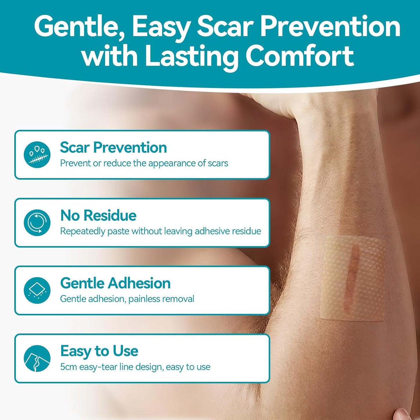 Dimora Silicone Medical Tape - Hypoallergenic First Aid Tapes with Easy Tear Design, Pain-Free Removal Surgical Tapes for Sensitive Skin, No Residue(1.6in x 59 in),1 Roll