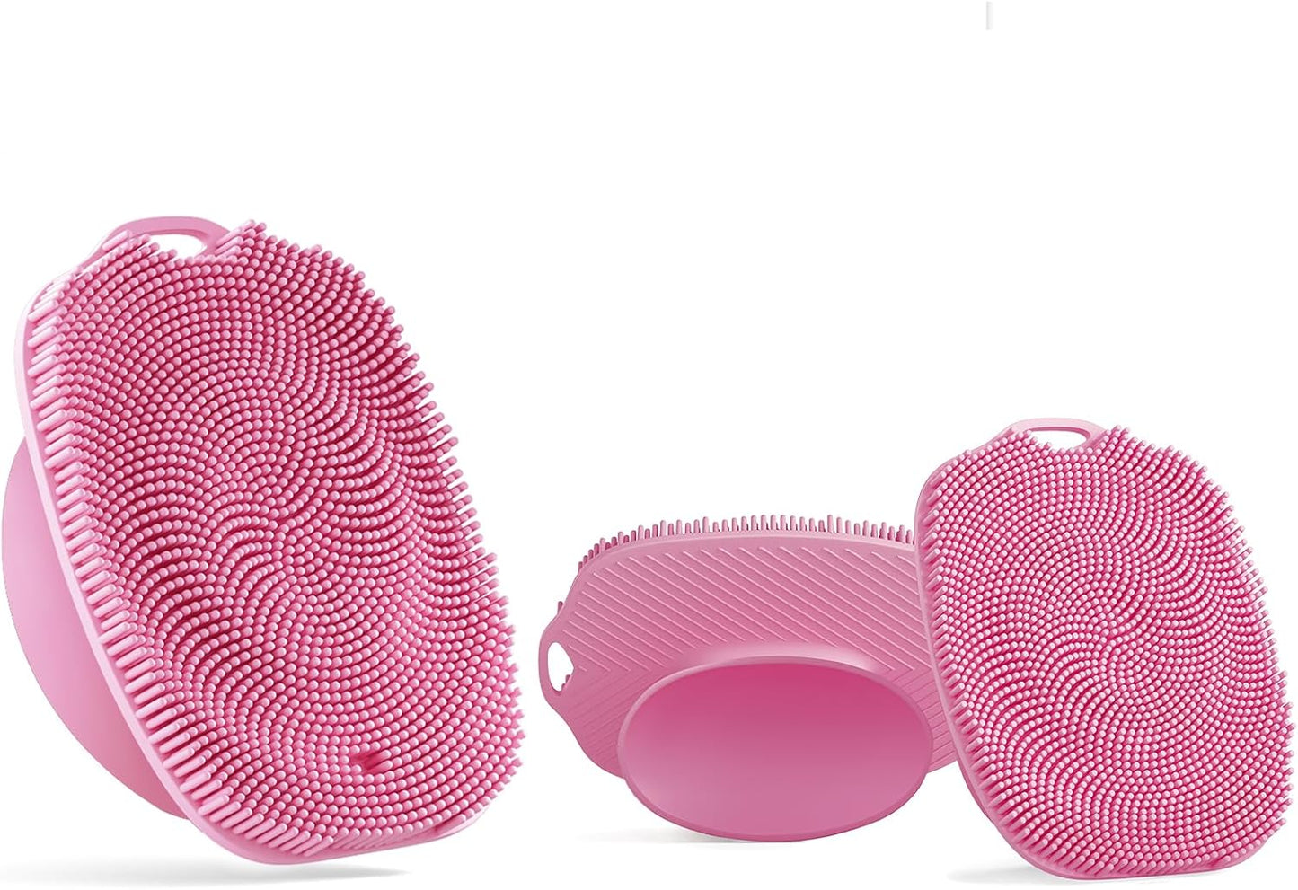 2 PCS Face Scrubber, Soft Silicone Face Exfoliator with Suction Cup for Man and Women Deep Skin Clean (Body Scrubber + Face Scrubber Pink)