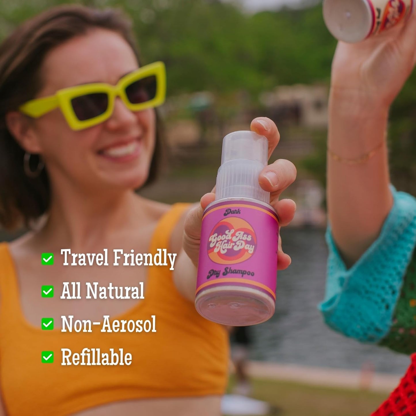 Good A Hair Day Dry Shampoo Powder – Non-Aerosol, Talc-Free, All-Natural, Absorbs Oil, Refreshes Hair Between Washes, Handmade in USA, Dark