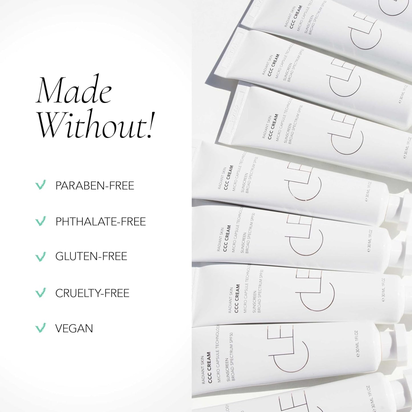 CLE Cosmetics CCC Cream (Warm Medium 303 / SPF 50) - Color Correcting With Sunscreen - Lightweight, Hydrating Foundation - BB & CC Hybrid - Light to Medium Coverage - 1 fl oz