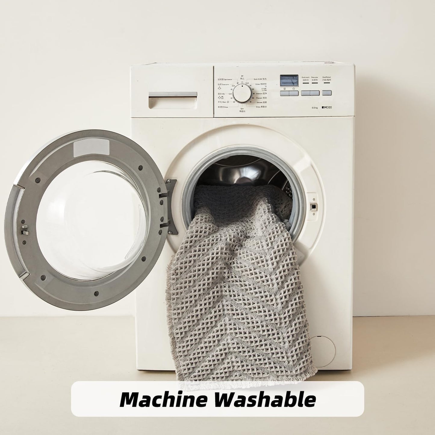 Boho Bath Mat BathDecor Rugs,Upgraded Waffle Bath Mat,Super Absorbent Non Slip Bath Carpet,Machine Washable Bath Rugs, Quick Dry Shower Mats, Ultra Soft,Gray,24" x 36"