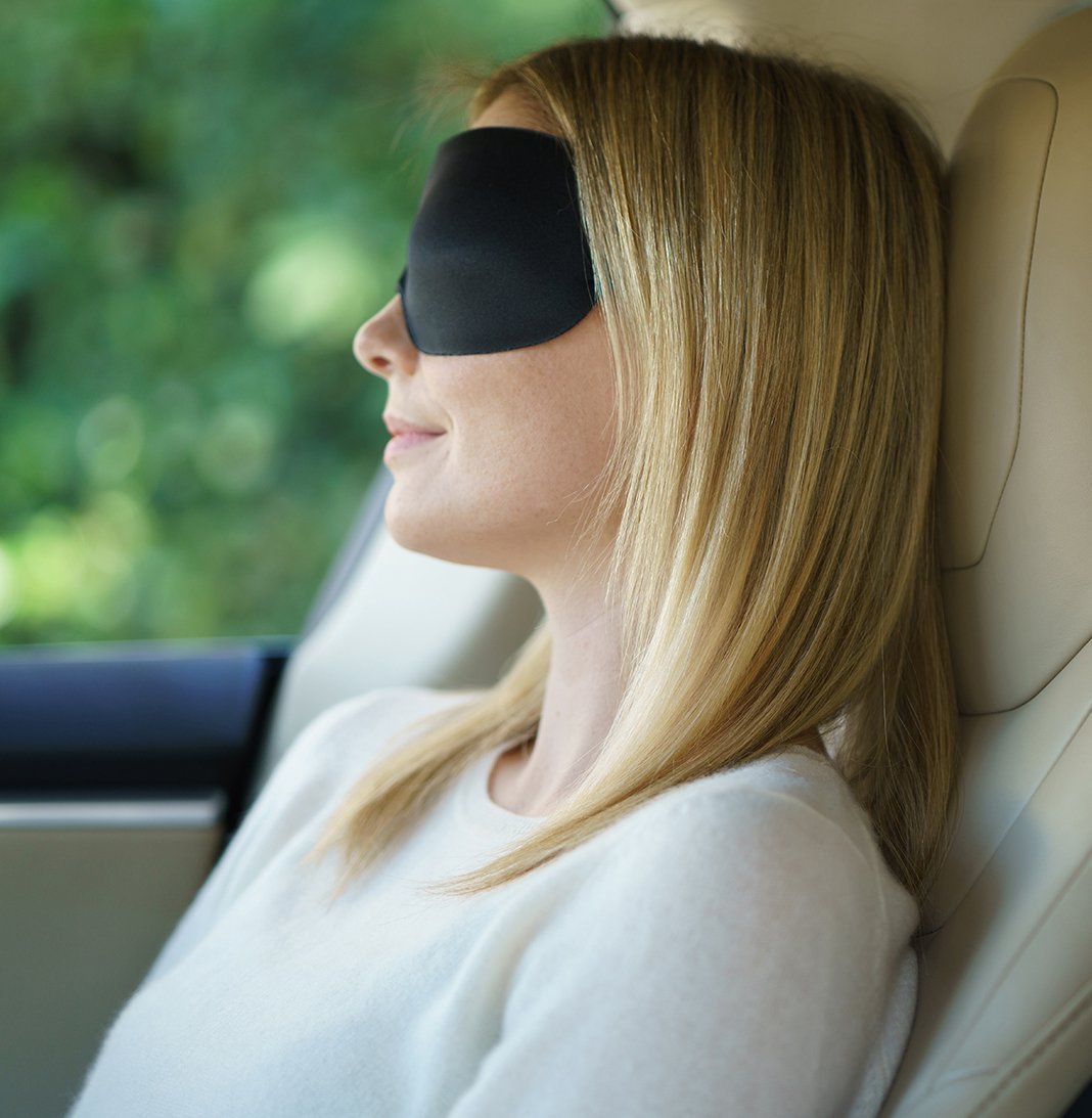 Travelrest Tranquility Sleep Mask with Ear Plugs & Carry Pouch for Home or Travel - Airplane Sleep Mask, Soft Sleep Eye Mask - Total Blackout for Restful Sleep with Adjustable Straps - 2 Pack