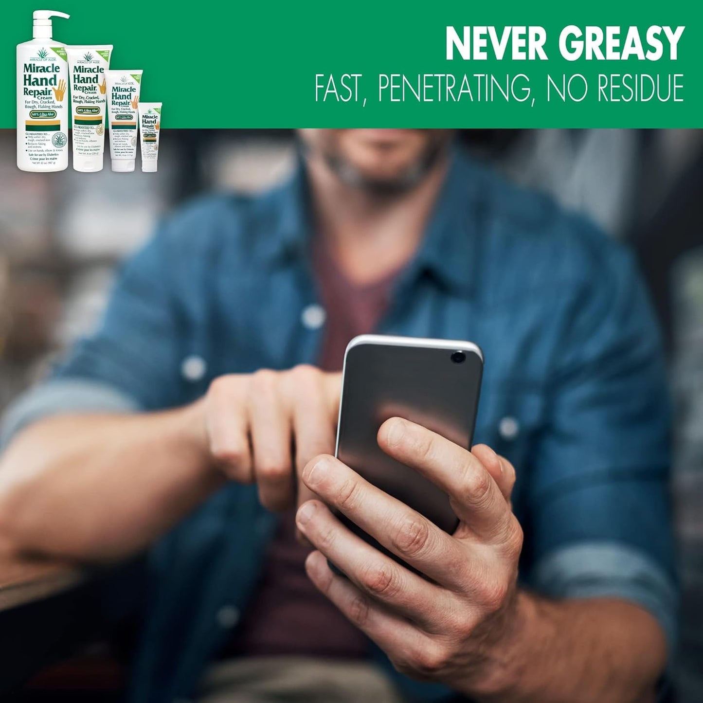 Miracle Hand Repair Cream for Dry Cracked Hands 1 oz Best Healing Hand Cream with 60% Aloe Vera - Non-Greasy Moisturizer for Working Hands - Fast Absorbing Lotion for Extremely Dry Skin (12-Pack)