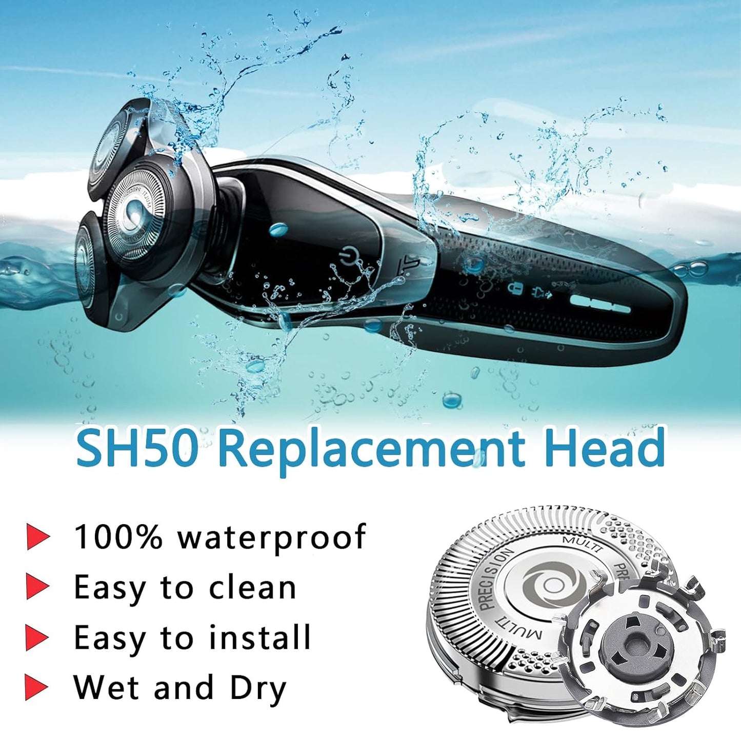SH50 Replacement Heads Compatible with Philips Norelco Series 5000 Replacement Heads,SH50 Replacement Blades for Philips Norelco Series 5000 Electric Shaver S5210 S5380