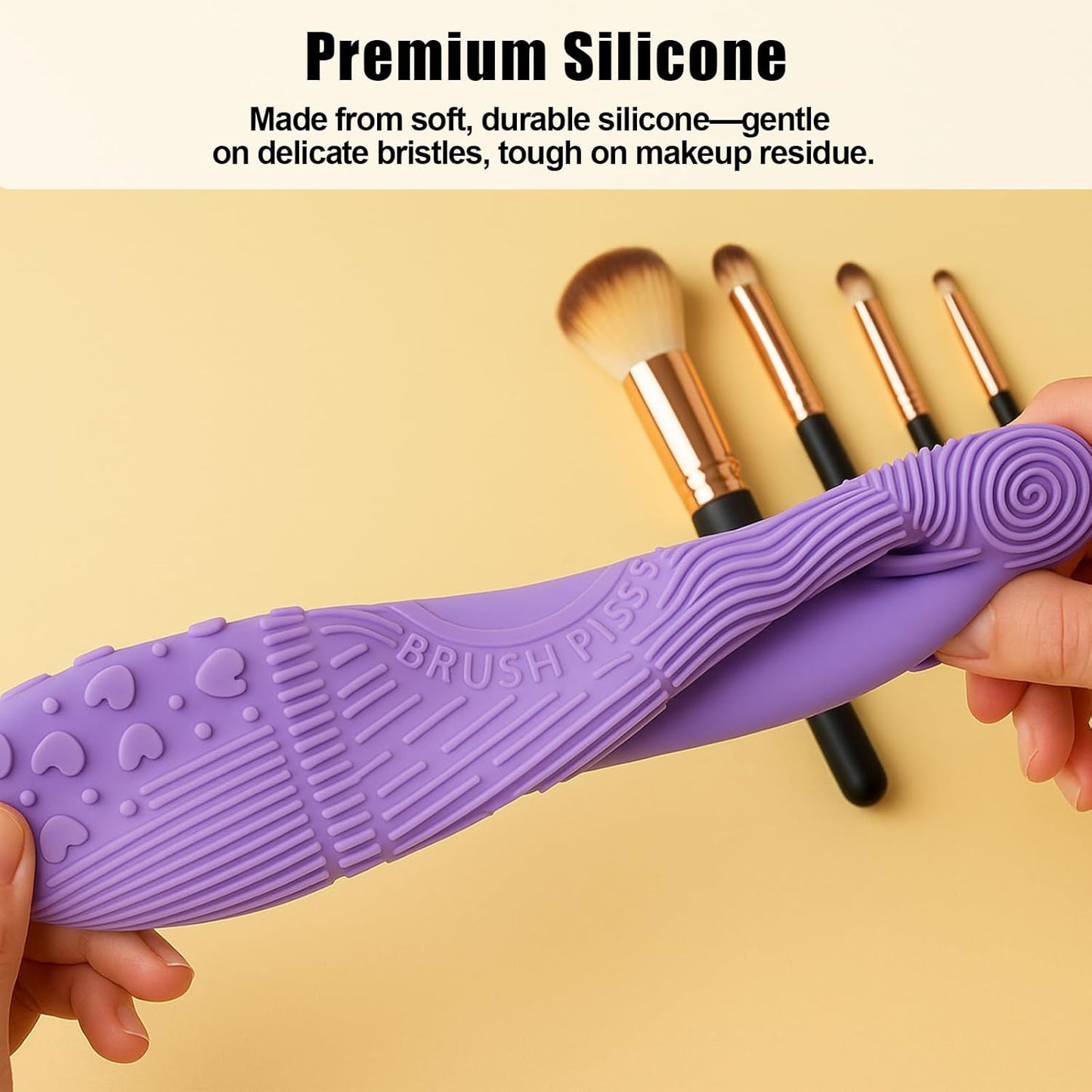 4 PCS Silicone Makeup Brush Cleaner Mat, 7 Textures Make Up Brush Cleaning Mat, Cosmetic Cleaning Pads, Portable Washing Tool with Suction Cup, Easy to Clean, Ideal for Travel and Home Use