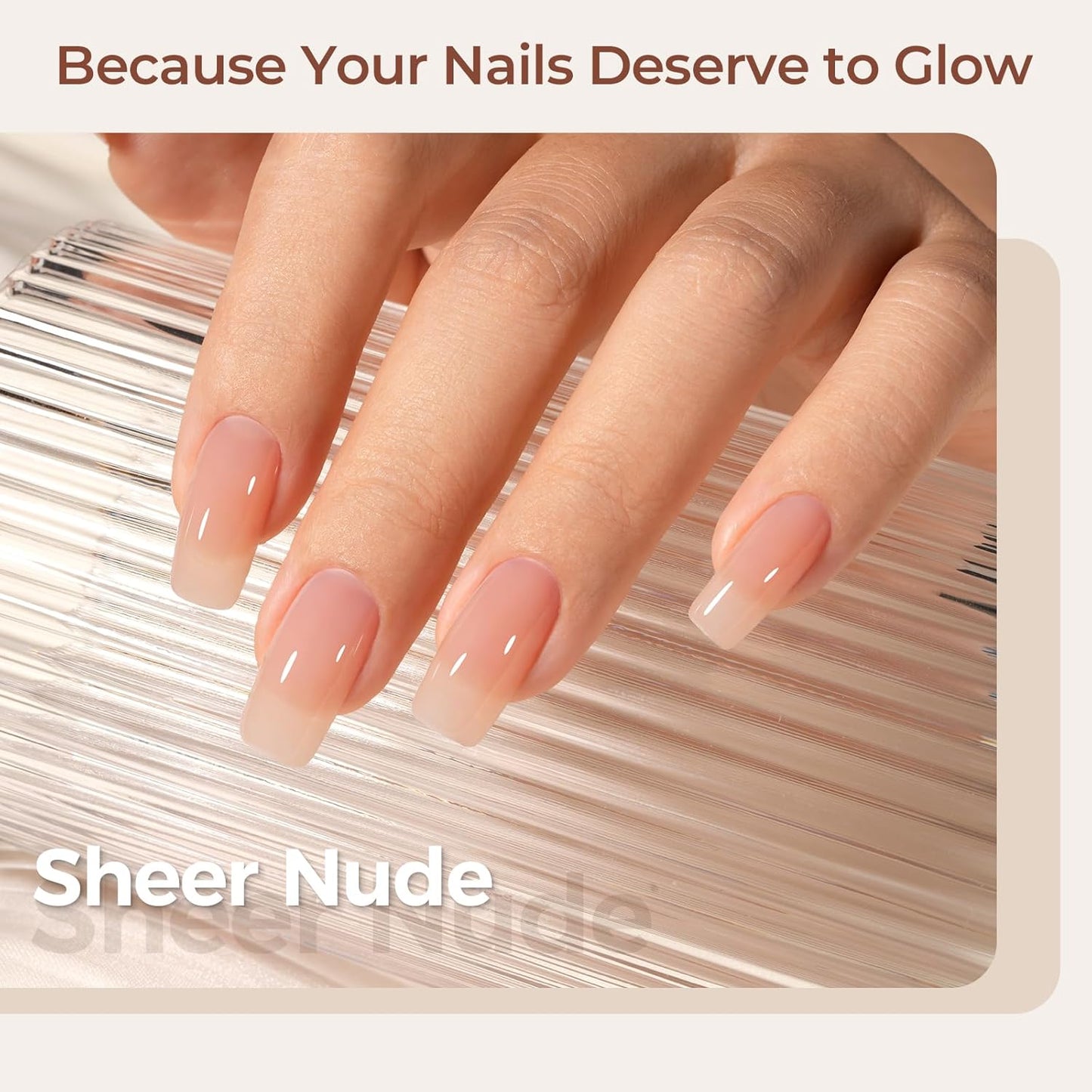 AILLSA Nude Gel Polish Light Natural Jelly Gel Nail Polish Sheer Neutral Color Translucent Gel Polish Skin Tone Soak Off U V Gel for Nail Art French Manicure at Home 0.51 Fl Oz /GB56