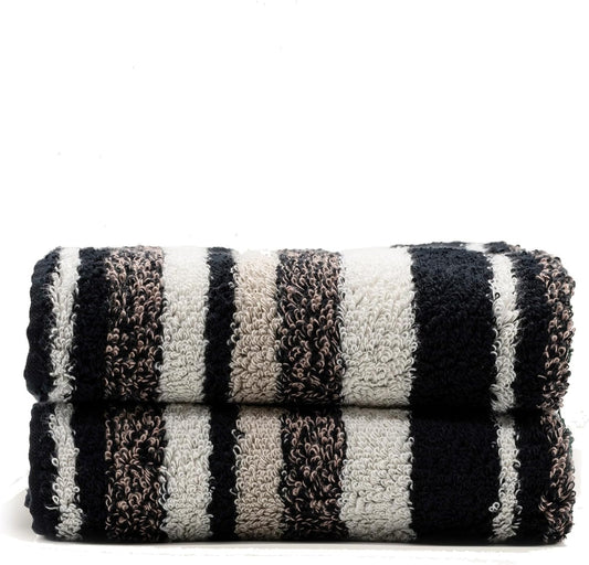 Italic Ultraplush 100% Australian Cotton Hand Towels - Set of 2 Luxury Hand Towels, Ultra Soft and Highly Absorbent 800GSM for Bathroom,Shower, Hotel, and Spa (Stripe Multi-Color)