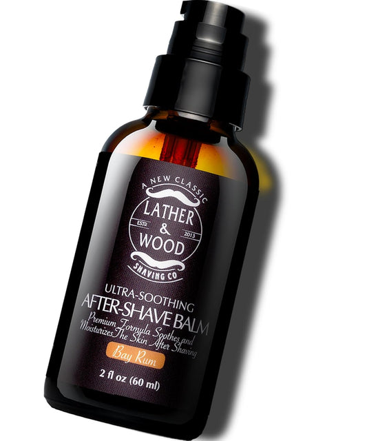 Lather & Wood Aftershave Balm - Aftershave Lotion for Men with a Classic Bay Rum Scent