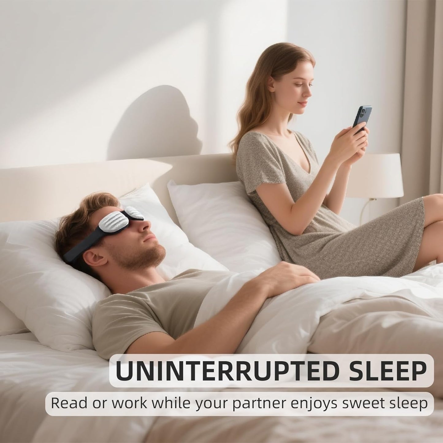 Sleep Mask for Side Sleeper Women Men, Eye Mask for Sleeping Light Blocking, Zero Eye Pressure 3D Sleeping, Gery