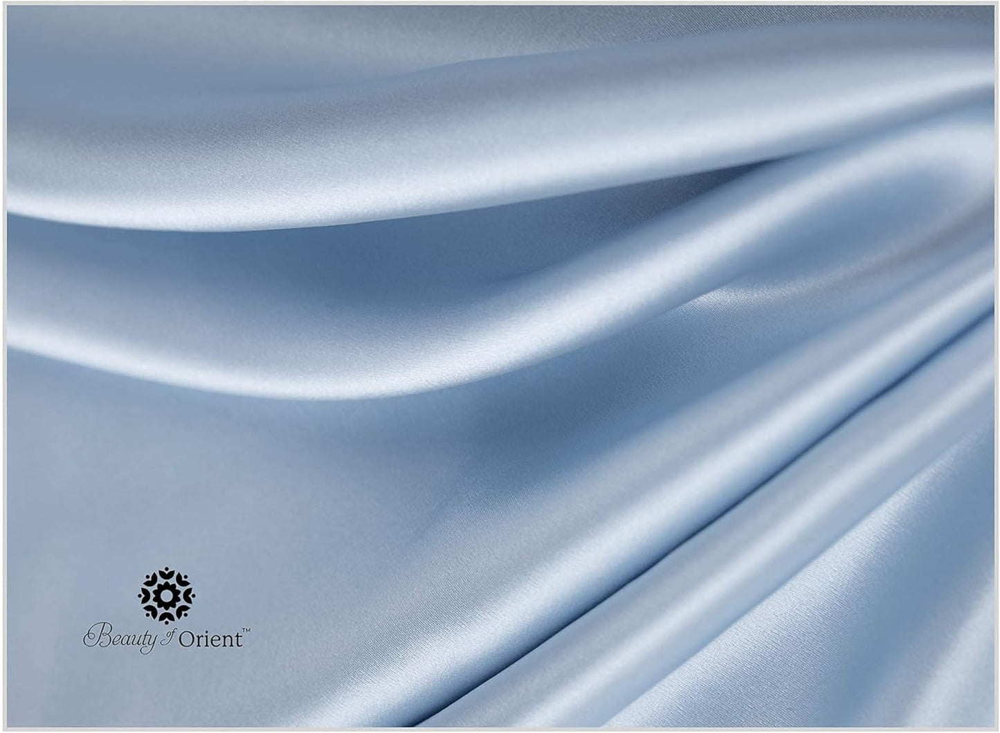 25 Momme Premium Mulberry Silk Pillowcase for Hair and Skin | Handcrafted Hypoallergenic & Anti-Acne Silk Pillow Cases with Zipper | Queen - 20" x 30", Frosty Blue