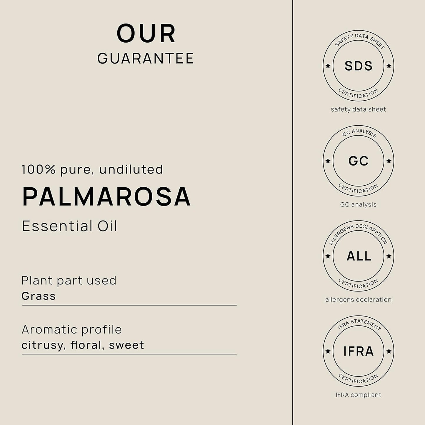 VINEVIDA Palmarosa Essential Oil 10 mL - Undiluted Candle Scent DIY Scents for Candlemaking Soap Making Safe Skin, Pack of 1,0.33 Fl Oz,10 milliliters