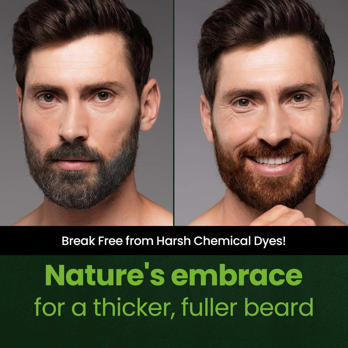 Herb For Men Mustache & Beard Dye (Dark Brown, 1 Pack), PPD-Free Ammonia-Free, Vegan with Natural Ingredients, Odorless, Gentle for Sensitive Skin, No Skin Irritation