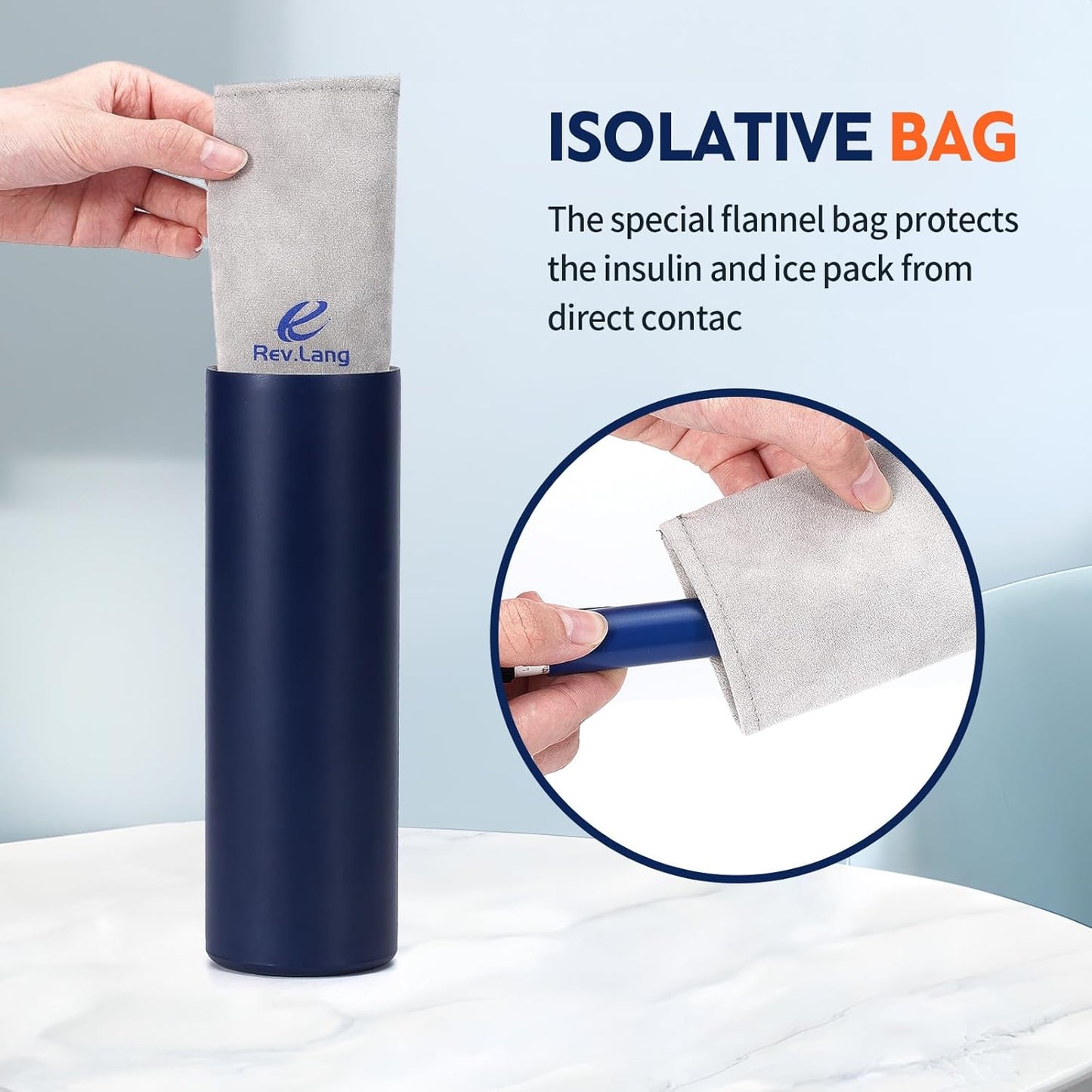 Rev.Lang Nomad 1-3 Insulin Pens Medicine Cooler Travel CASE Bag Insulin Pen Cooler Box Portable EpiPen Carry Case Medical Diabetic Bag TSA Approved Diabetic Travel case with Biogel Ice Pack